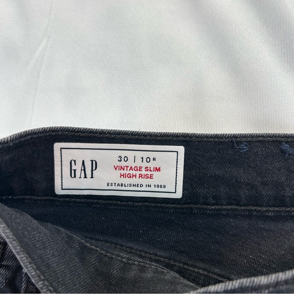 GAP Vintage Slim High Rise Black Jeans sz: 30 | 10r - Picture 2 of 16